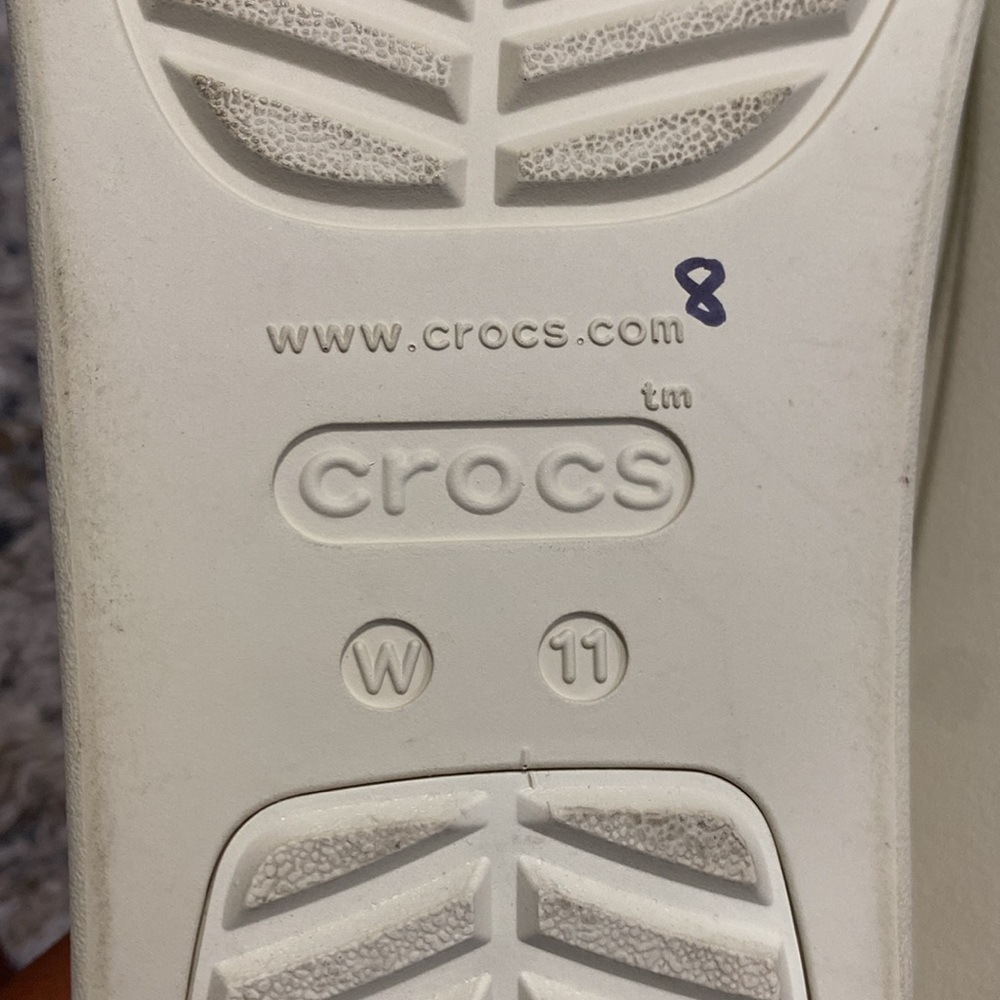 CROCS Women's Off-White cream Platform flip flop Sandals sz W11 - Picture 7 of 9